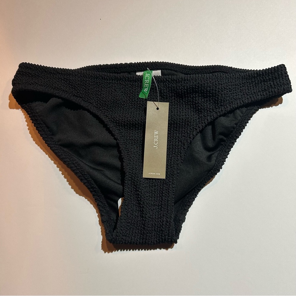 J. Crew Textured Hipster Full-coverage Bikini Bottom XXS Black NWT Swim BP265